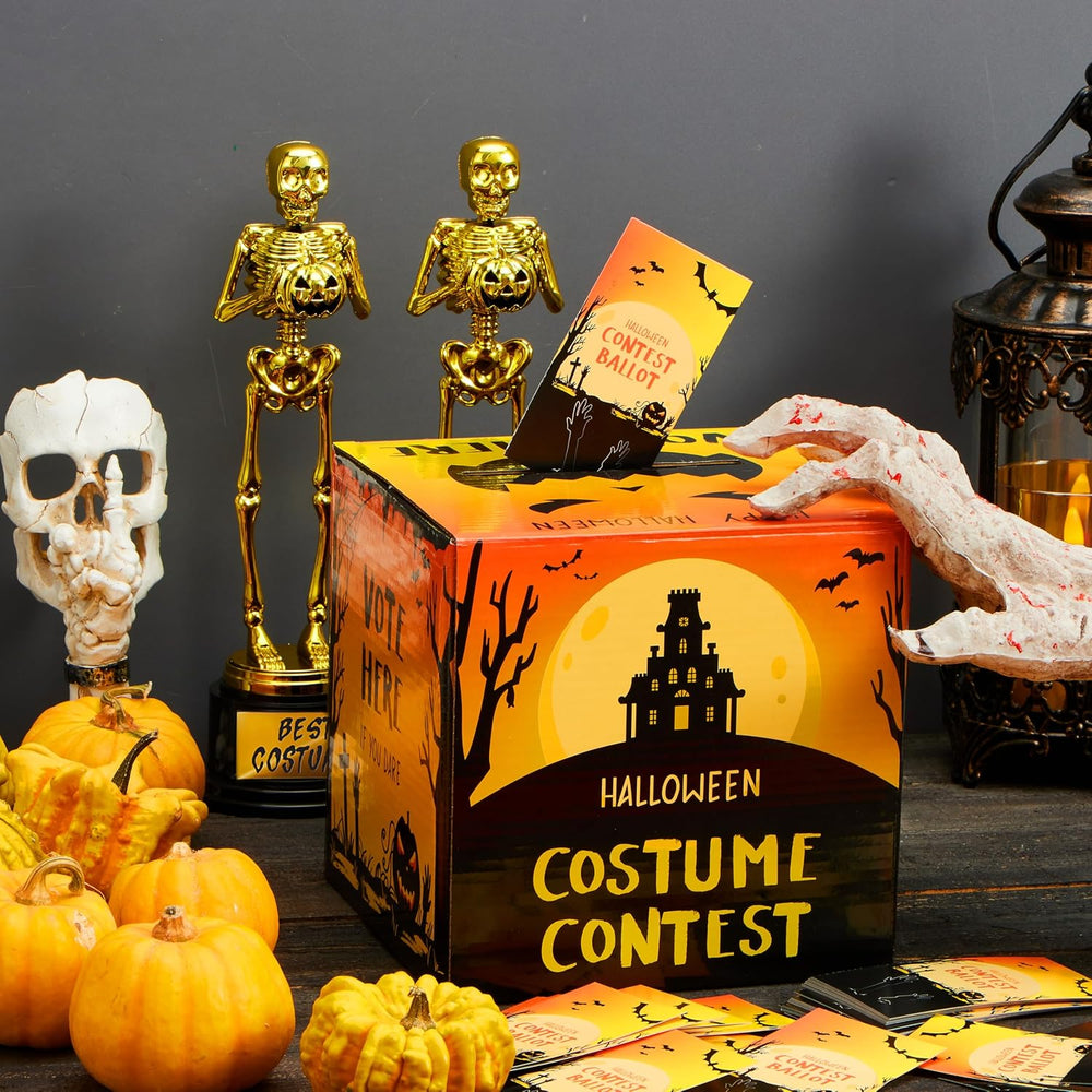 JOYIN Halloween Costume Contest Ballot Card Box, 4 PCS Trophy Awards Best Cos...