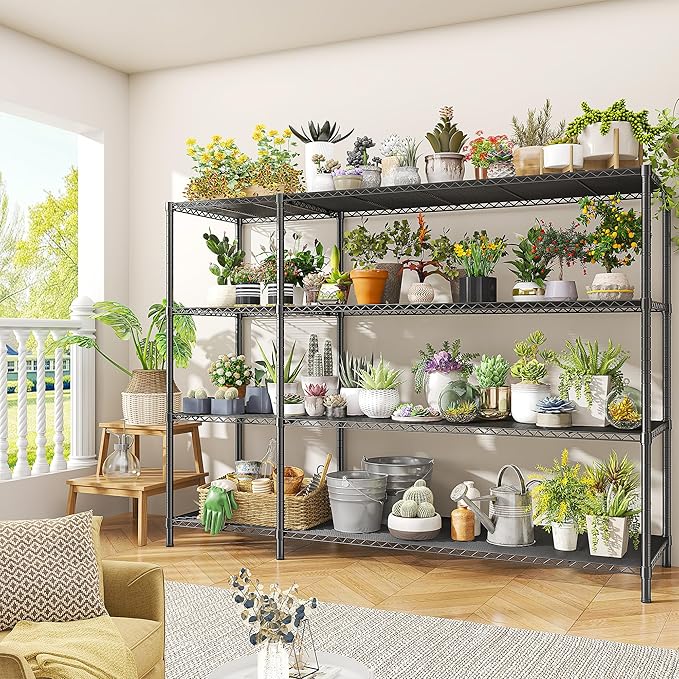 52.36''W Storage Shelves Metal Shelving Unit Load 1120LBS 4 Tier Wire...