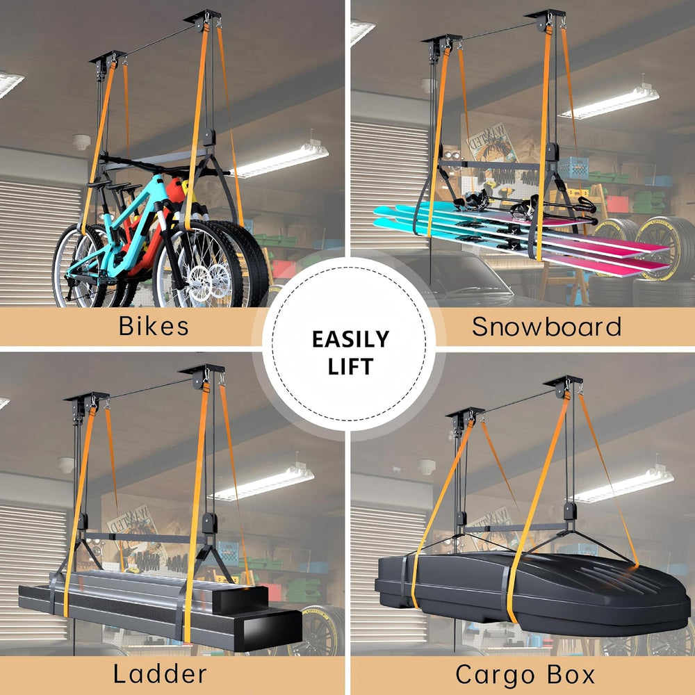 Kayak Hoist for Garage Ceiling, Lift Pulley System for Canoe/Ladder