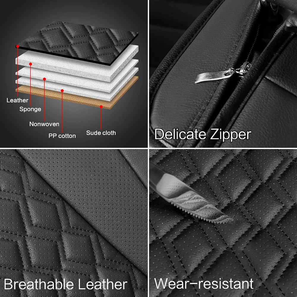 Pariitadin Leather Car Seat Covers Full Set, Waterproof Breathable Faux Leath...