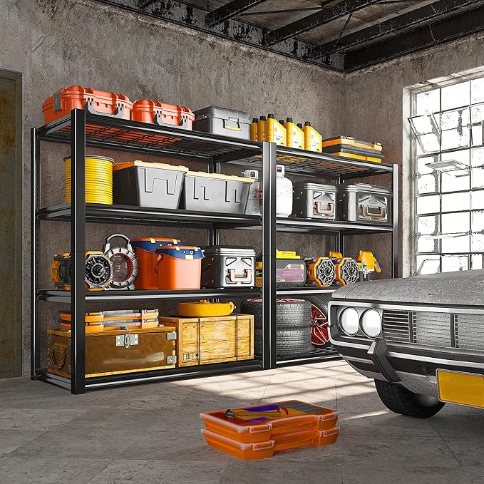 REIBII 40" W Garage Shelving 2240 LBS Storage Shelves Adjustable Metal S...