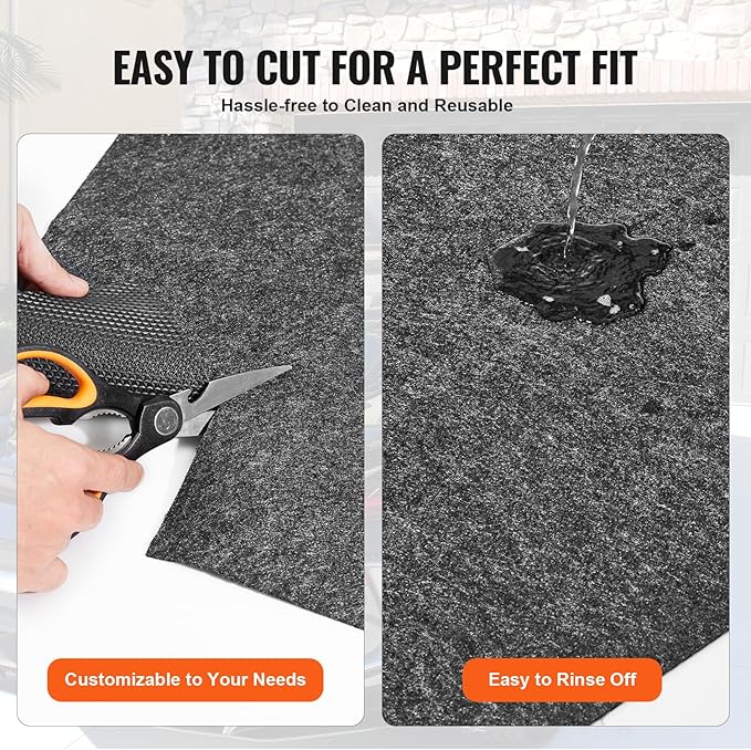 VEVOR Car Garage Mat, Shields Against Water, Durable Slip-Resistant Floor Cover