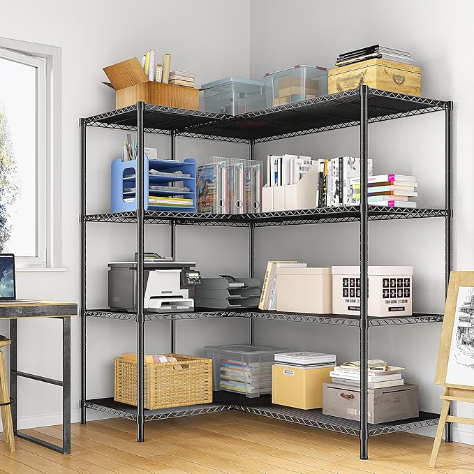 52.36''W Storage Shelves Metal Shelving Unit Load 1120LBS 4 Tier Wire...