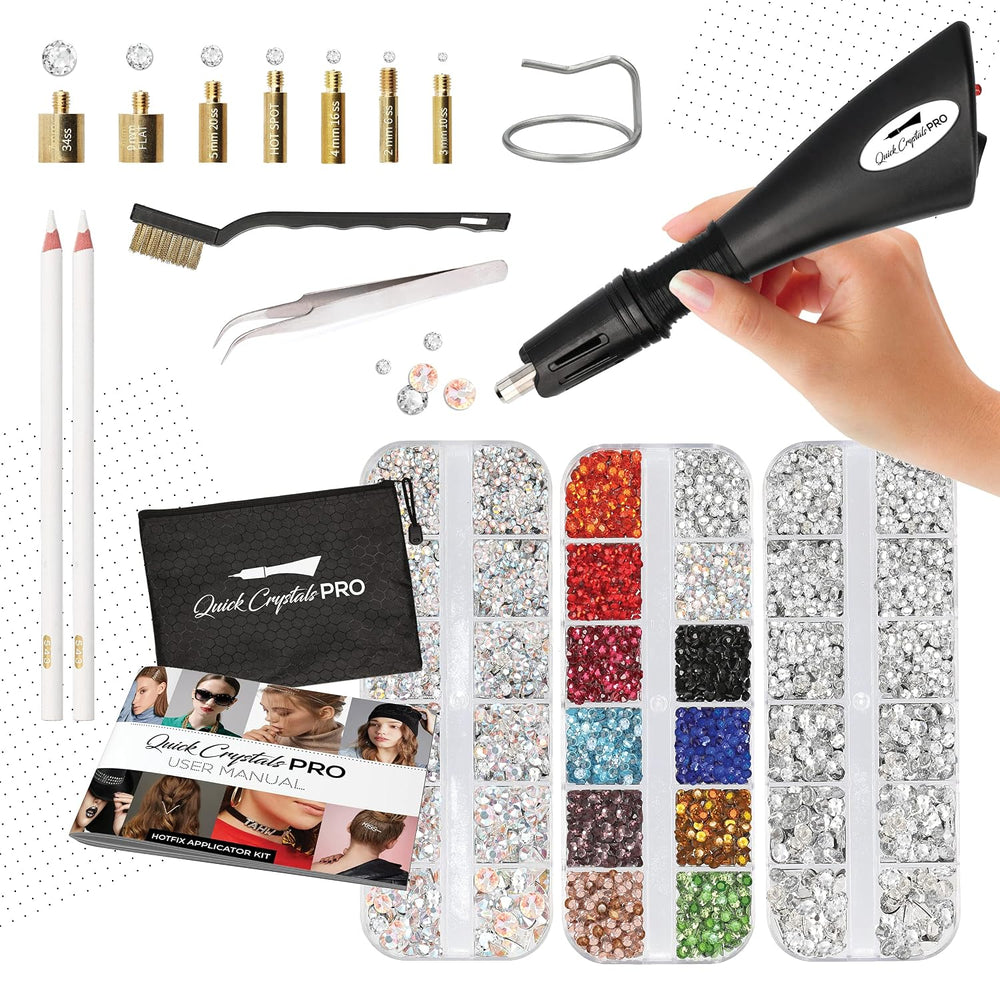 Quick Crystals Pro Hotfix Applicator, Bedazzler Kit with Rhinestones, DIY Wan...