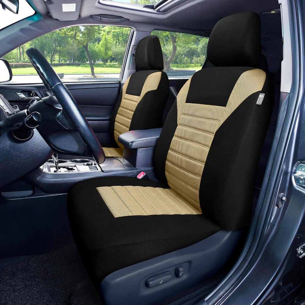 FH Group Car Seat Covers Front Set Premium 3D Air Mesh - Low Back Car Seats w...