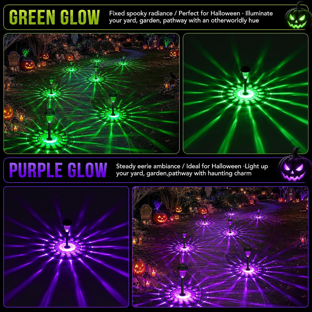 GIGALUMI Solar Halloween Lights Outdoor Waterproof Pathway Lights, 12 Pack