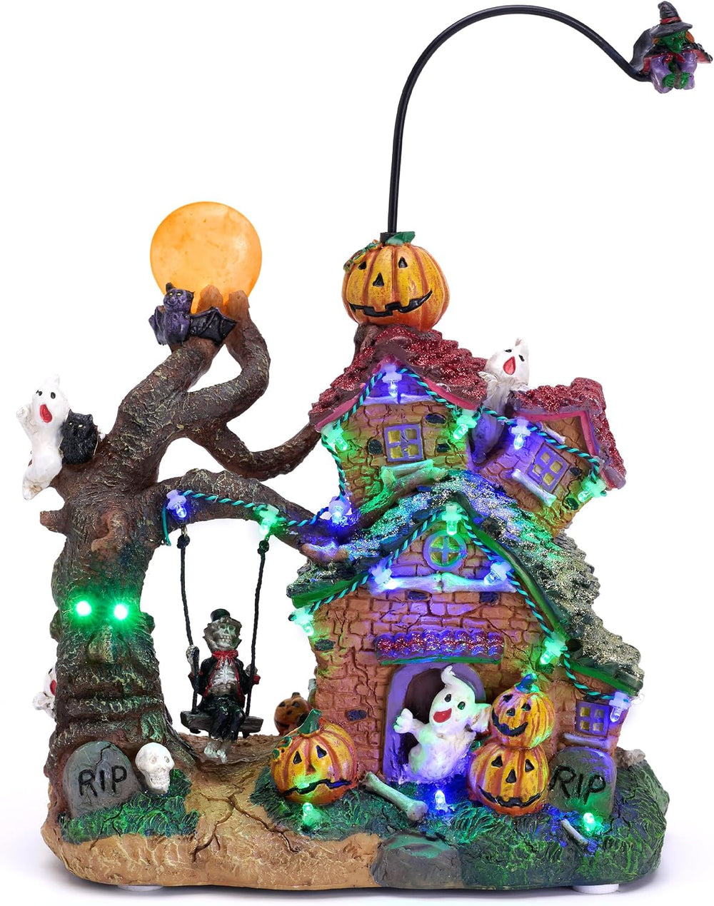 Valery Madelyn Halloween Decor, Flying Witch Themed Halloween Village