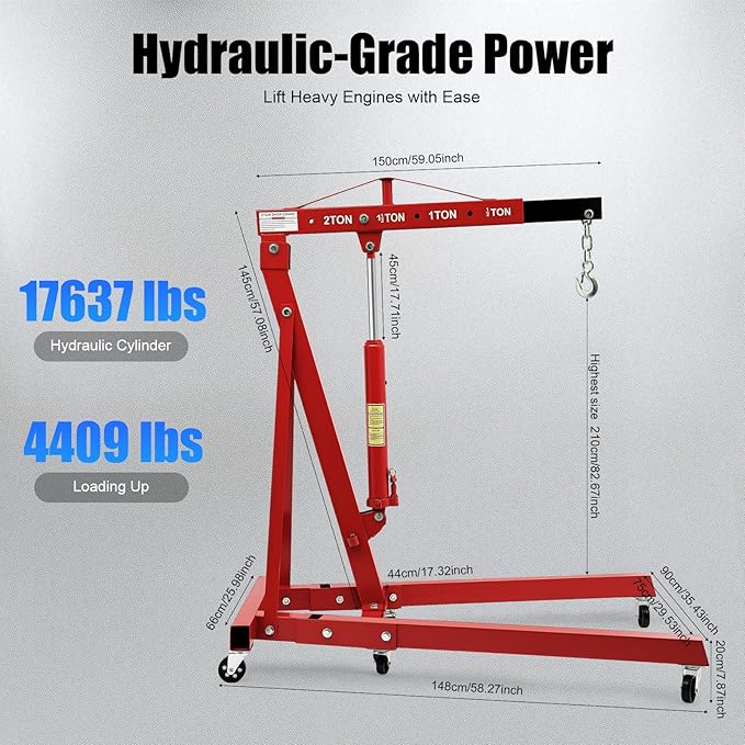 Folding Engine Hoist 1 Ton Engine Crane Lift