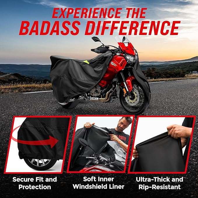 Badass Moto Ultimate Large Adventure Motorcycle Cover Waterproof Outdoor