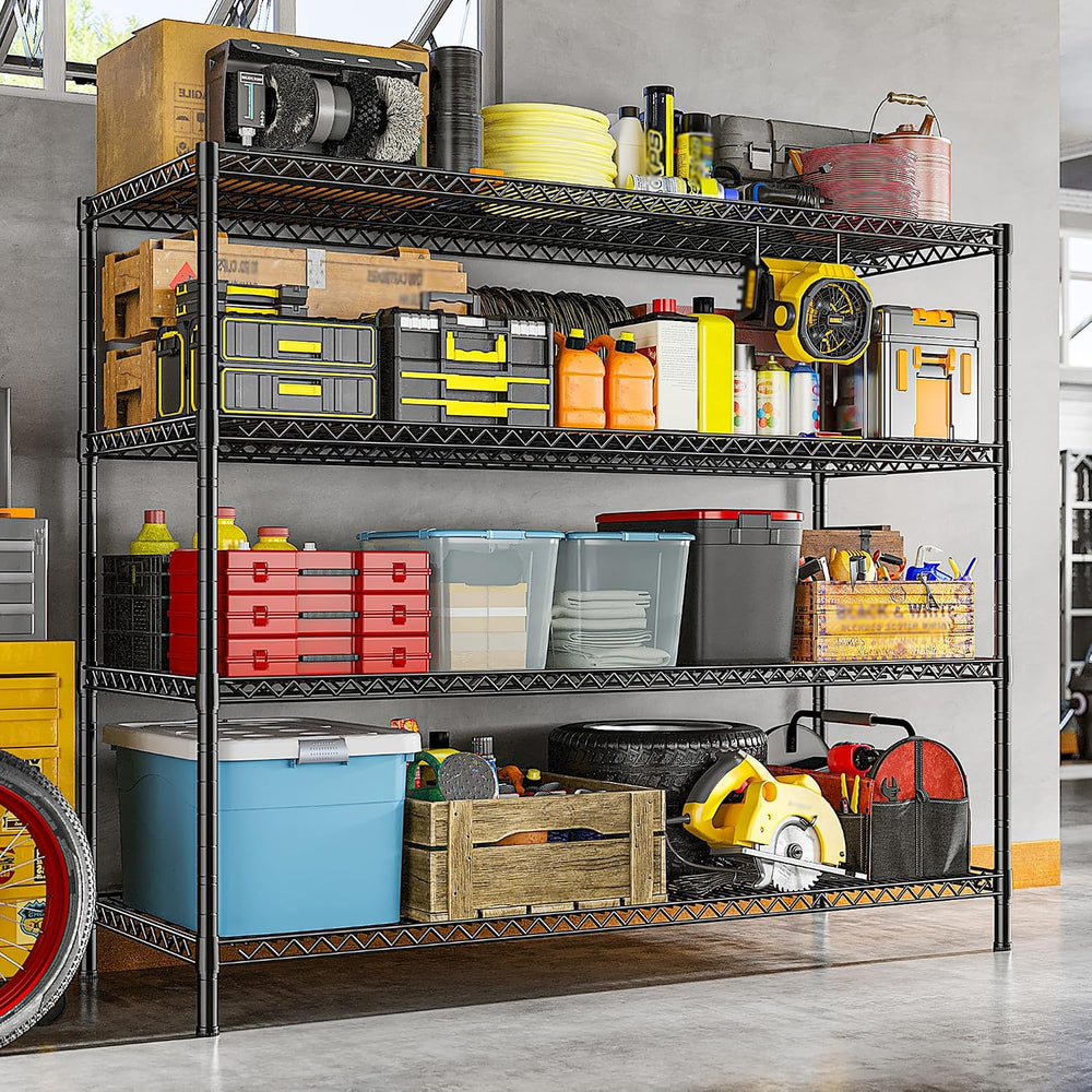 REIBII 4-Tier 2560LBS Heavy Duty Shelving,55.5"W Adjustable Storage Shelves