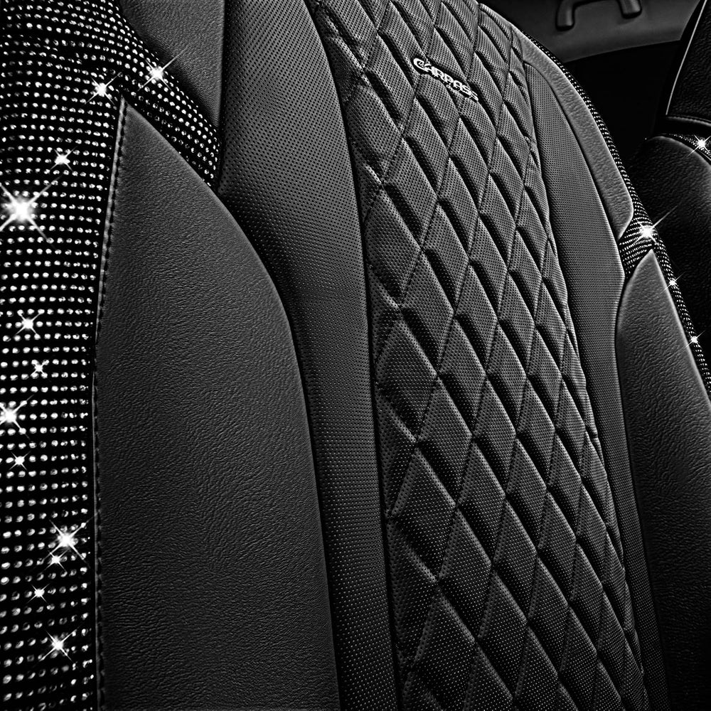 CAR Pass Bling Car Seat Covers, Microfiber Nappa Leather Luxury Cushioned, Wa...