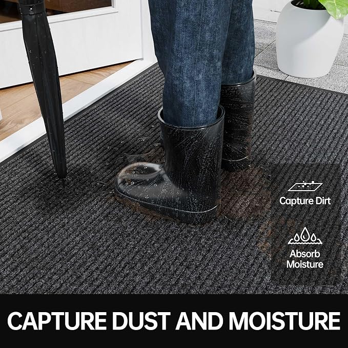 Front Door Mat, Commercial Door Mats Entrance, Low Profile Welcome Mats Non-Slip