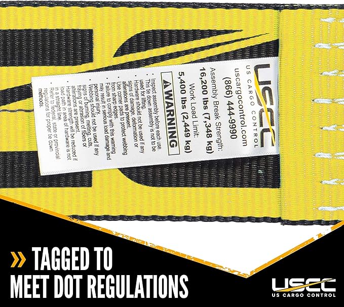 US Cargo Control 4 Inch x 11 Inch Fixed End, Zinc-Coated Ratchet and Black Fl...