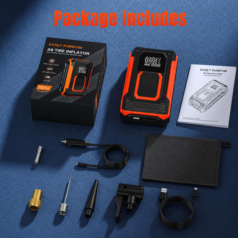 Cordless Tire Inflator Portable Air Compressor with Gauge for Car Tires