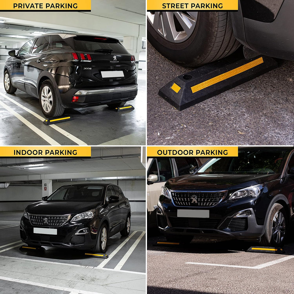ZONETECH Heavy Duty Rubber Parking Guide - 2 Pcs Premium Quality Durable Car ...