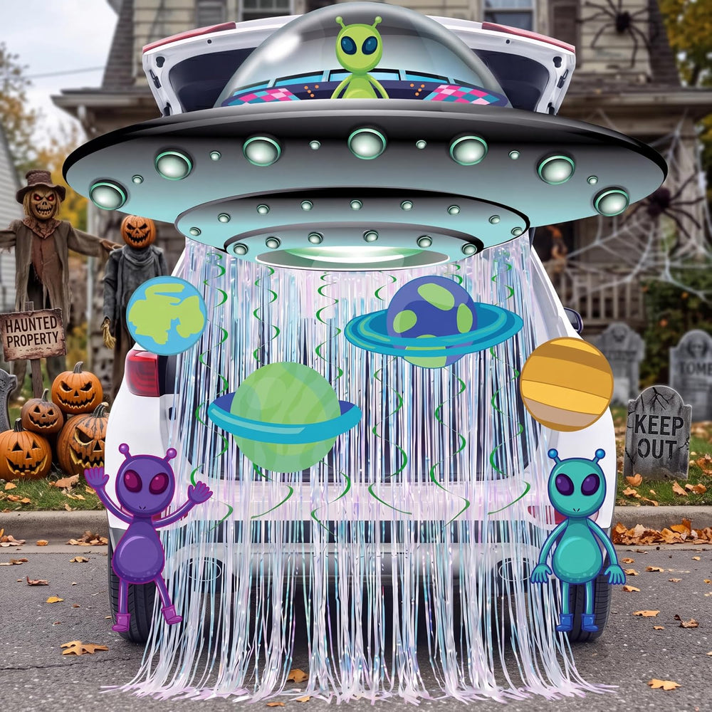 JOYIN Halloween UFO Aliens Trunk Or Treat Car Decorations Kit for SUV Outdoor...