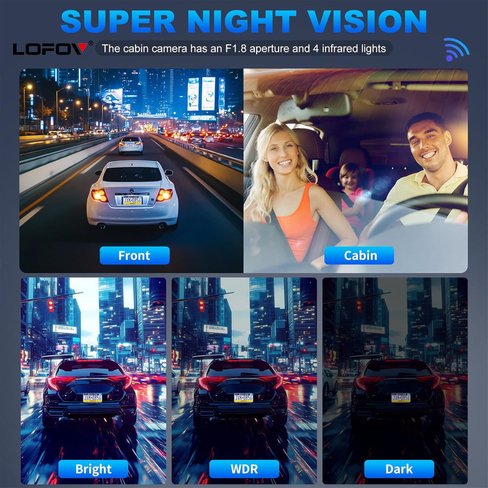 4 Channel Dash Cam 360° View 5G WiFi & APP Control, LOFOV 2K Front and Re...