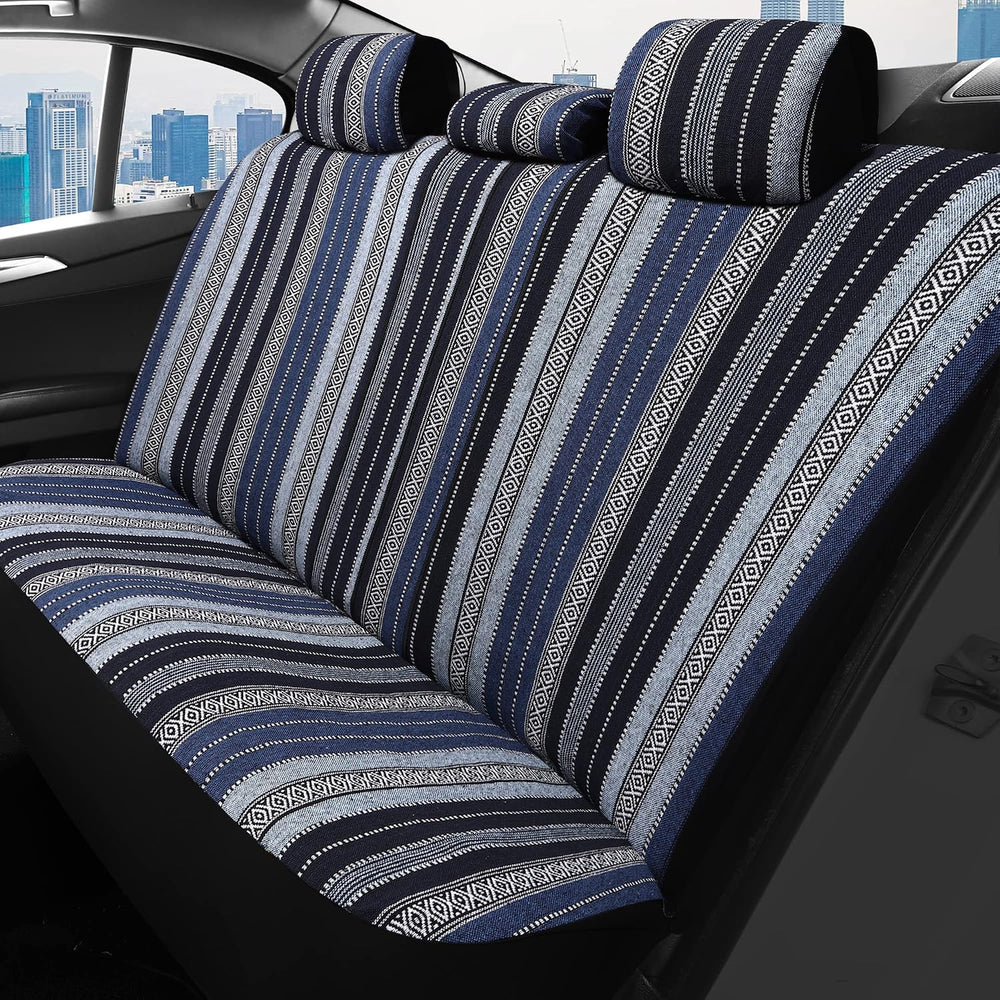 HAIYAOTIMES Baja Saddle Blanket Car Seat Covers Full Set with Seat Belt Pads,...