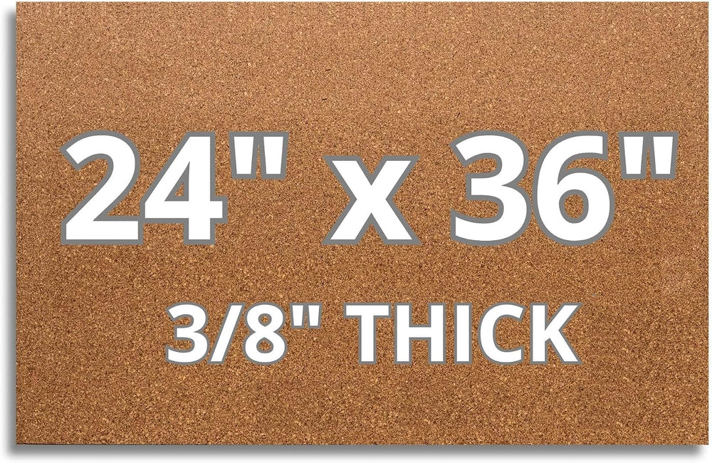 Manton Cork 24" x 36" x 3/8" Thick Cork Sheets (2-Pack) with A...