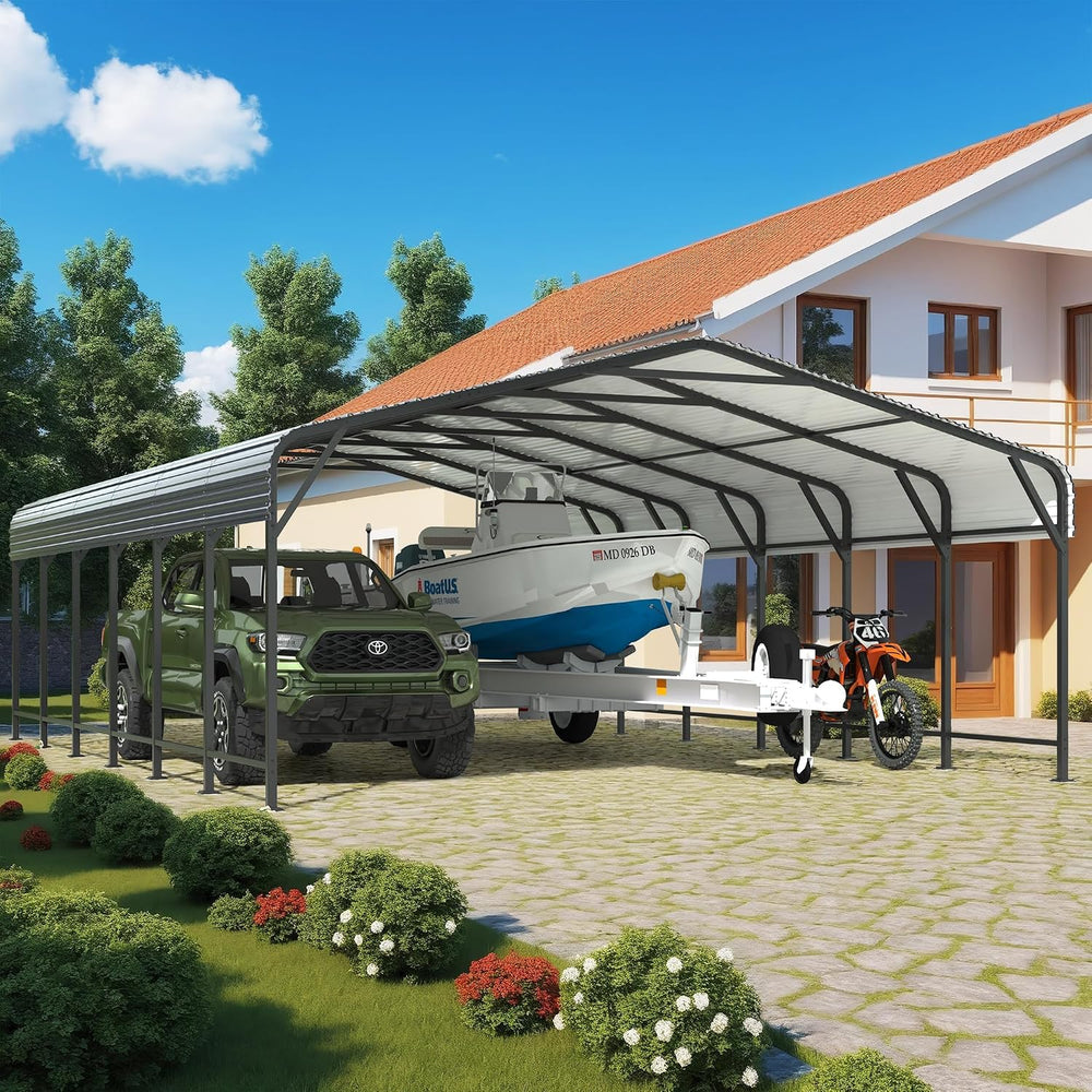 AirWire 20x30 FT Metal Carport Canopy with Reinforced Base