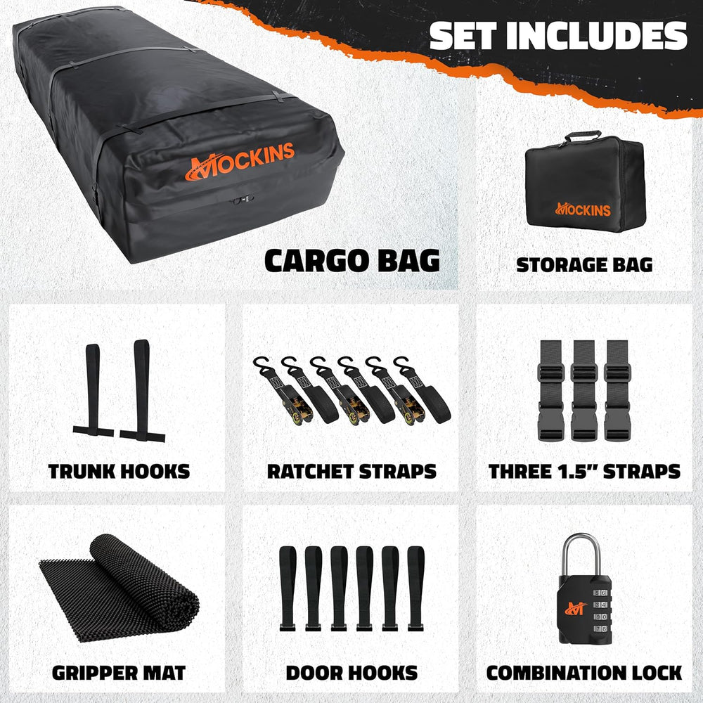 Mockins XXL 50 CuFt Heavy Duty Car Rooftop Cargo Carrier Bag 85"x50&quot...