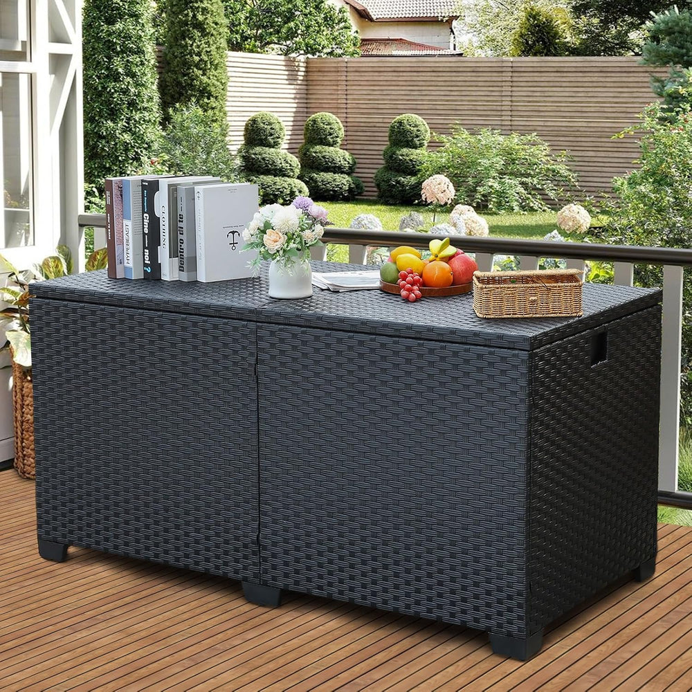 Rattan Star 180 Gallon Outdoor Storage Box Deck Storage Box Cushion Storage B...