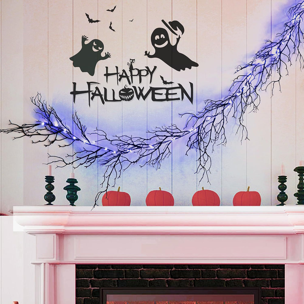 HamiFinee Halloween Dead Branch Garland with Timer 2 Pack 6 Feet 30 LED Batte...