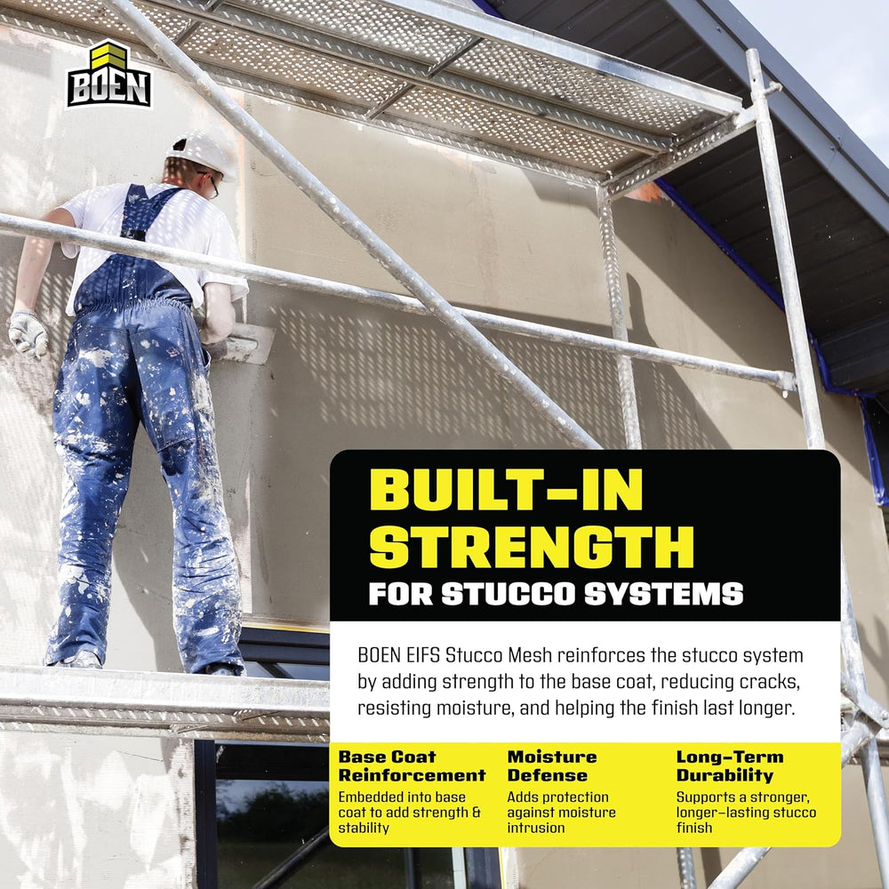 EIFS Stucco Mesh Tape 9.5"x150', Self-Adhesive Fiberglass Drywall Re...