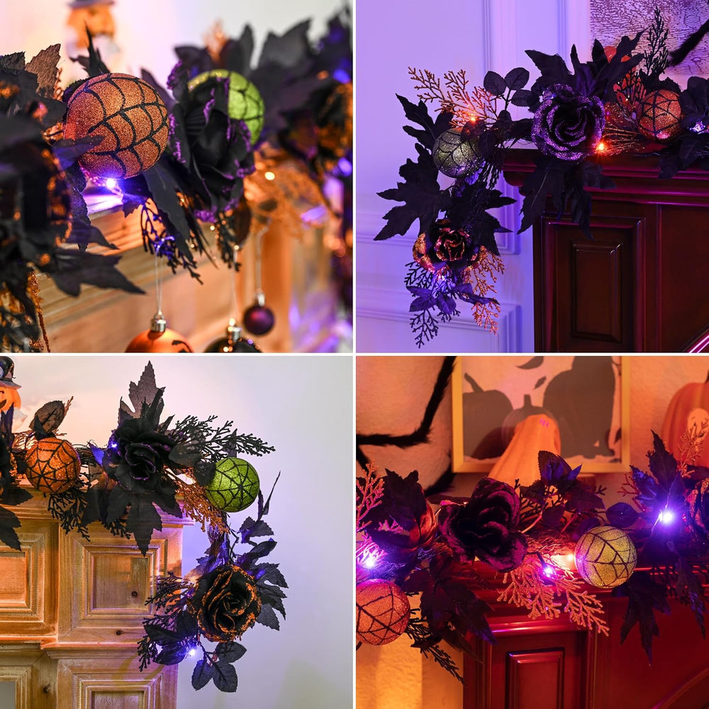 Valery Madelyn 6ft Pre-Lit Halloween Garland for Mantle Party Decorations