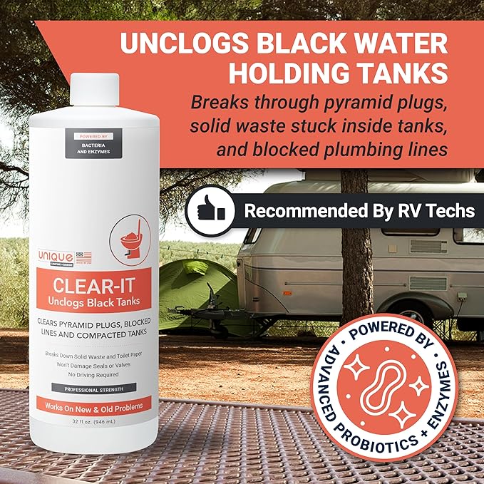 Unique Clear-It RV Black Tank Unclogger Liquid (2-Pack)