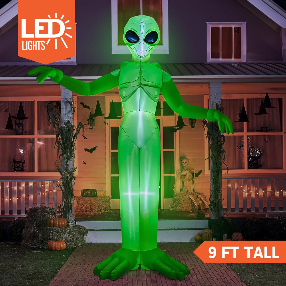 Joiedomi 9 FT Tall Halloween Inflatable Decoration Outside, Blow Up Alien Inf...
