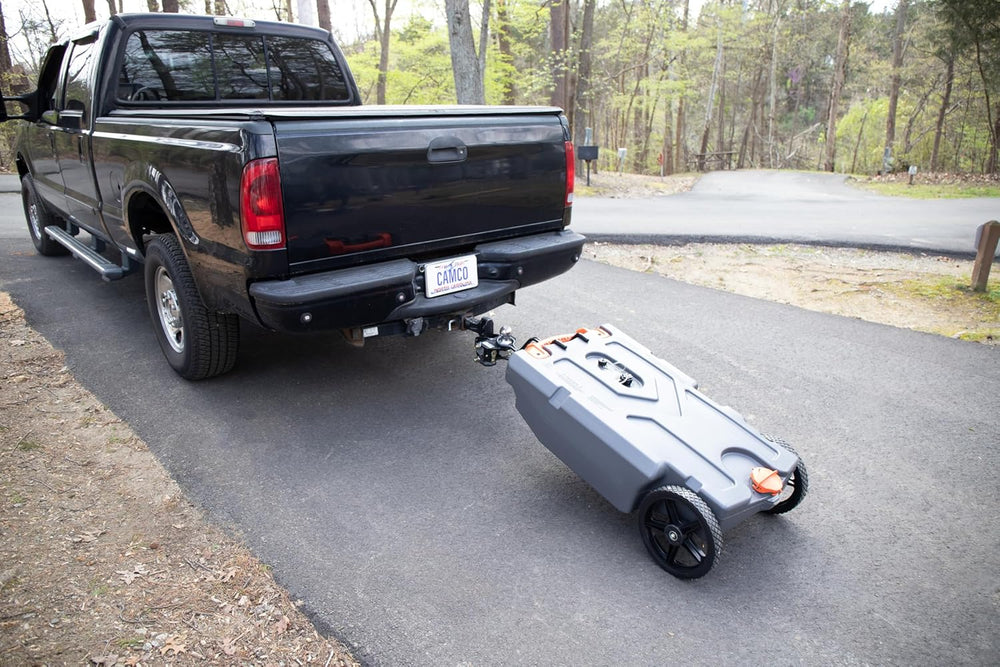 Camco Rhino 28-Gallon Camper/RV Tote Tank - Features Large Heavy-Duty No-Flat...