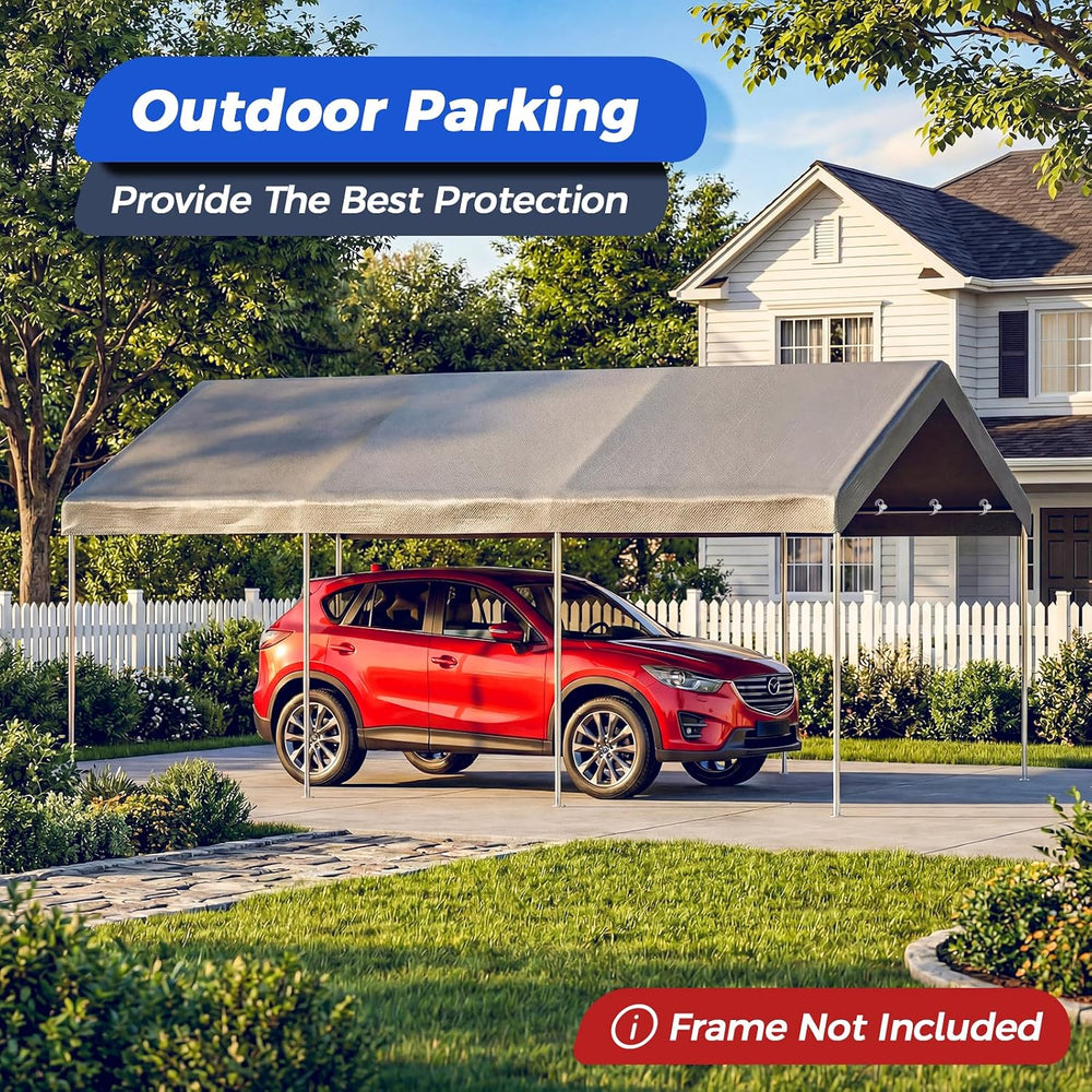 12x20 FT Carport Canopy Replacement Cover, Gray (Only Top Cover)