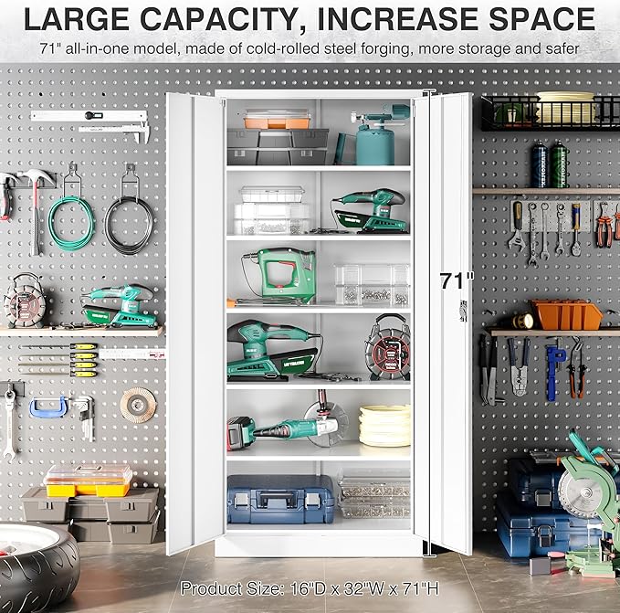 White Metal Storage Cabinet