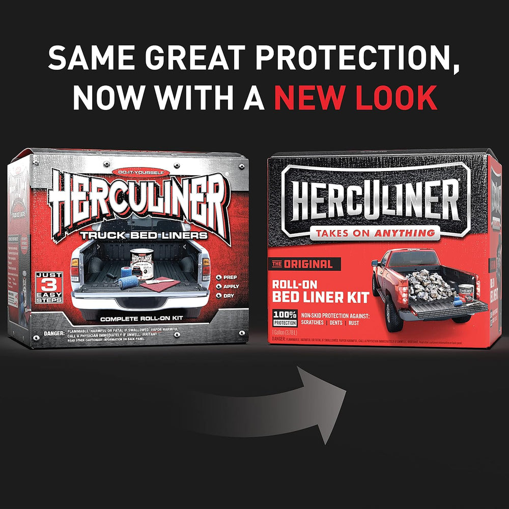 HERCULINER HCL1B8 Roll-on Bed Liner Kit,Black, 1 Gal.