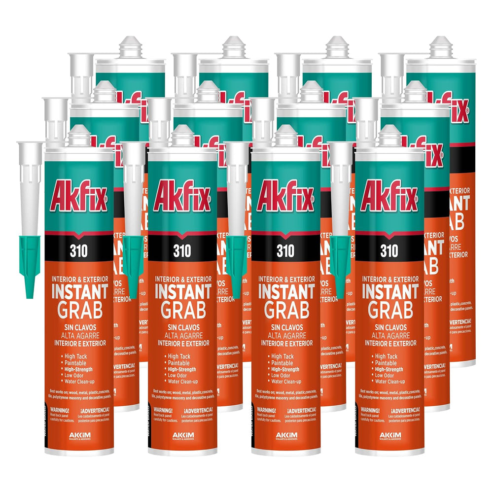 Akfix 310 Instant Grab Heavy Duty Construction Adhesive White (12x10.1 fl.oz....