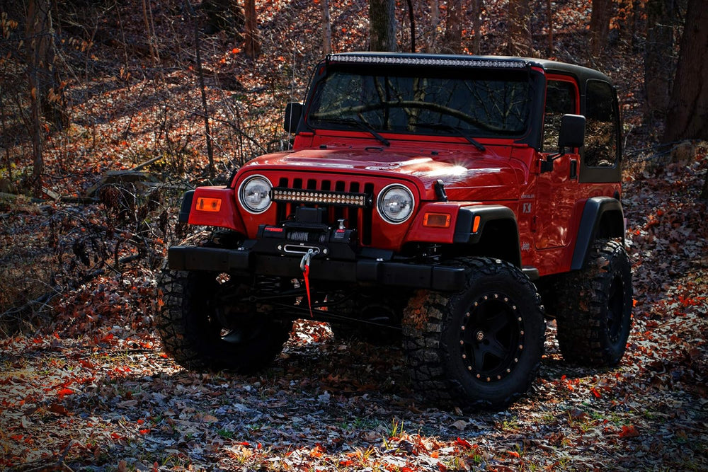 Rough Country 50" LED Light Bar Upper Windshield Mounts for Jeep Wrangle...