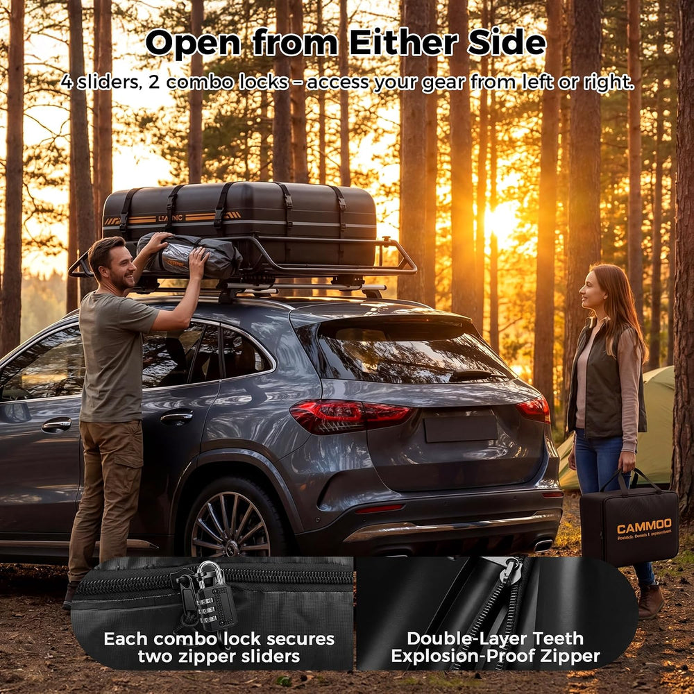 CAMMOO 54"x34" Roof Rack Basket, Removable Fairing & Support Ba...