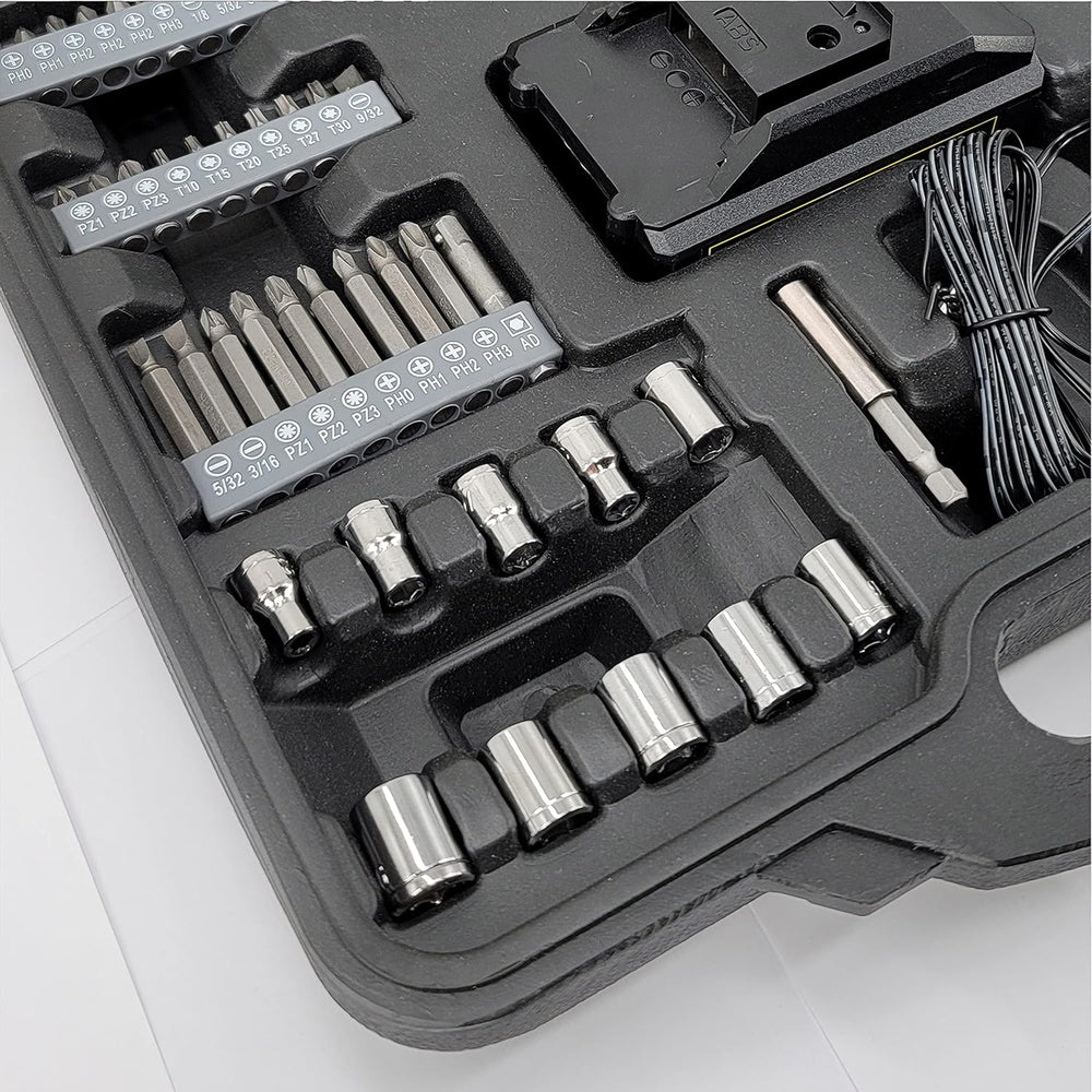 EMB Professional 20V Cordless Drill Driver Kit - 0-1300 RPM Variable Speed, 1...