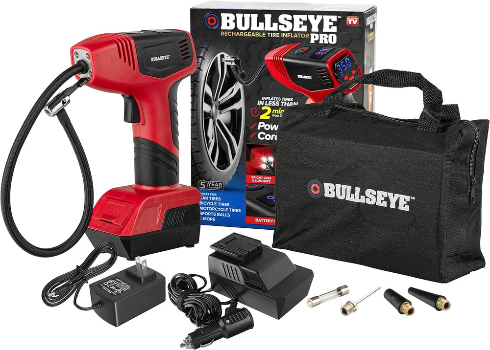Bullseye Pro Max Deluxe Tire Inflator Portable Air Compressor, Portable Air P...