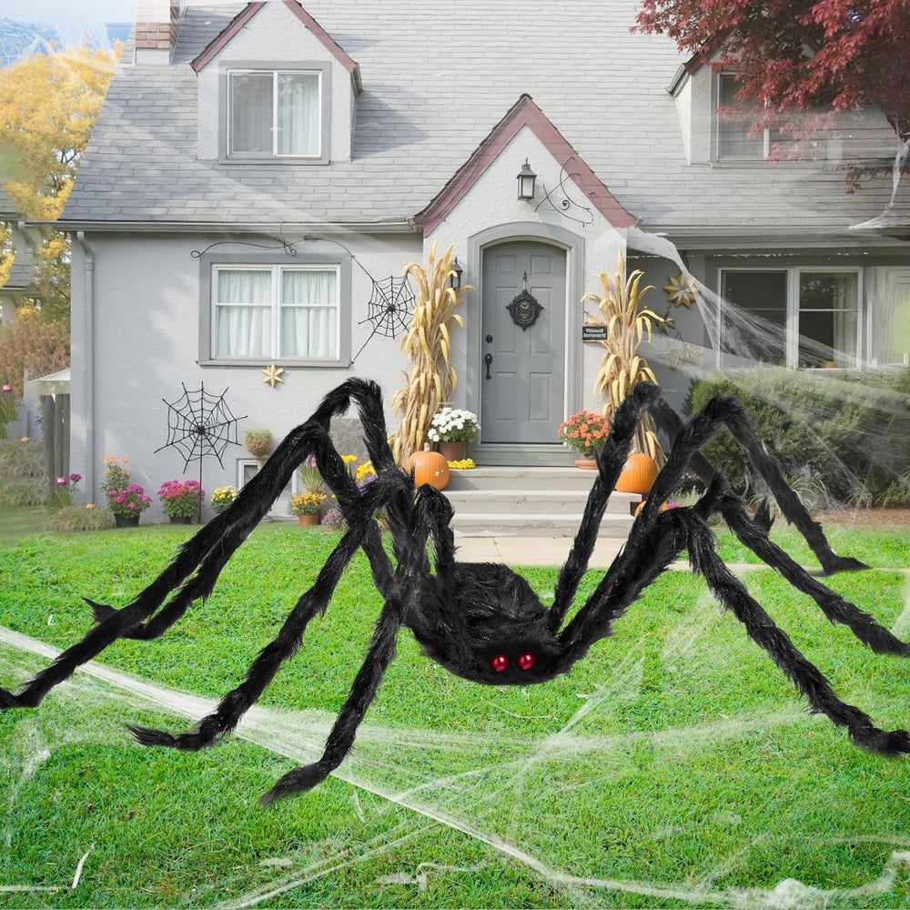 JOYIN 9 Ft Halloween Spider Outdoor Decorations, Giant Spider Scary Large Pro...