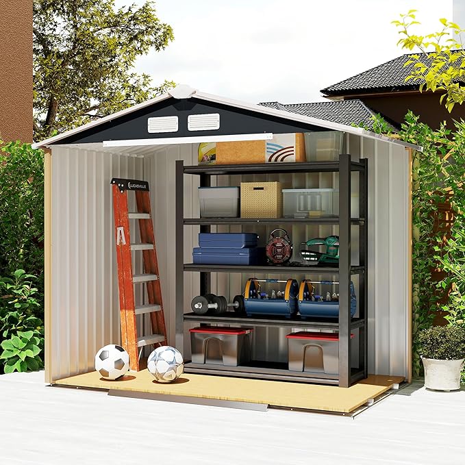 Outsunny 7' x 4' Outdoor Storage Shed, Garden Tool Metal Shed