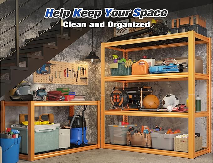 REIBII 40" W Garage Shelving Heavy Duty Metal Shelving 2200LBS Storage S...
