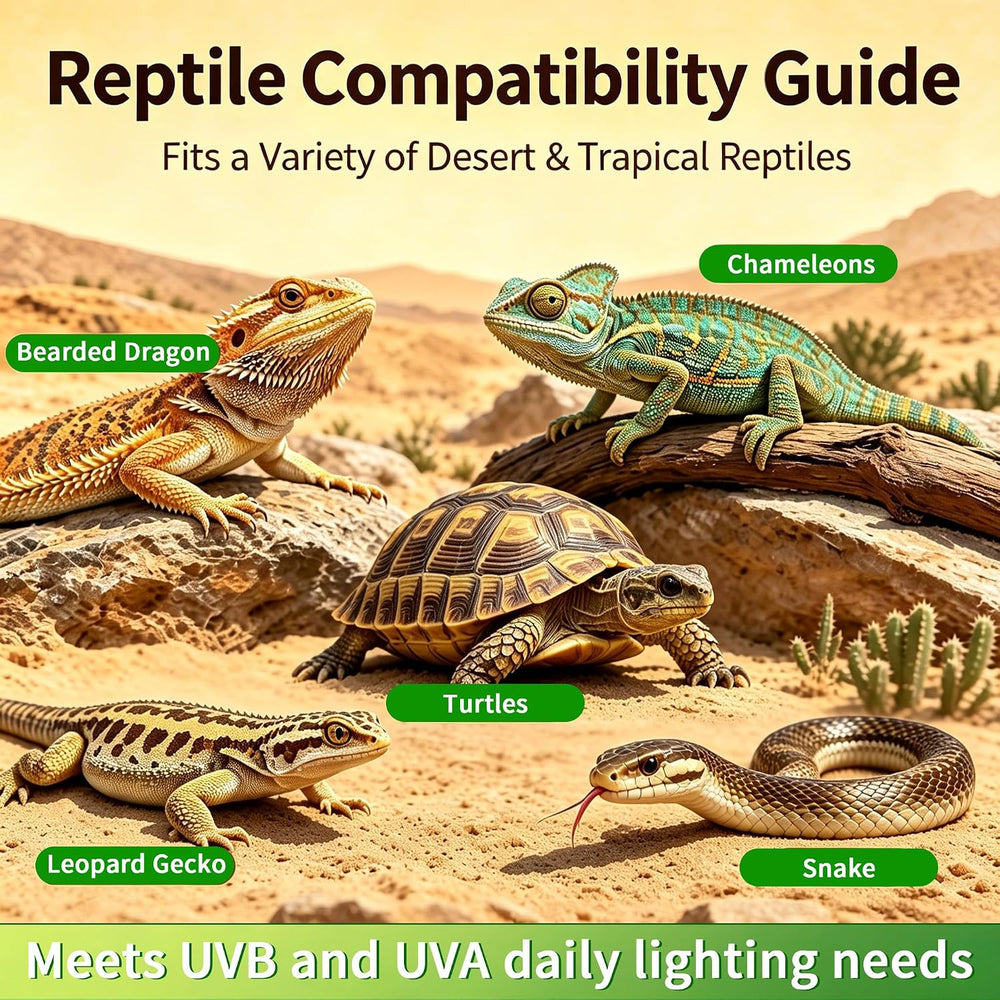T5 10.0 UVB Reptile Light Fixture Combo Kit with Upgraded Timer Controller, 5...