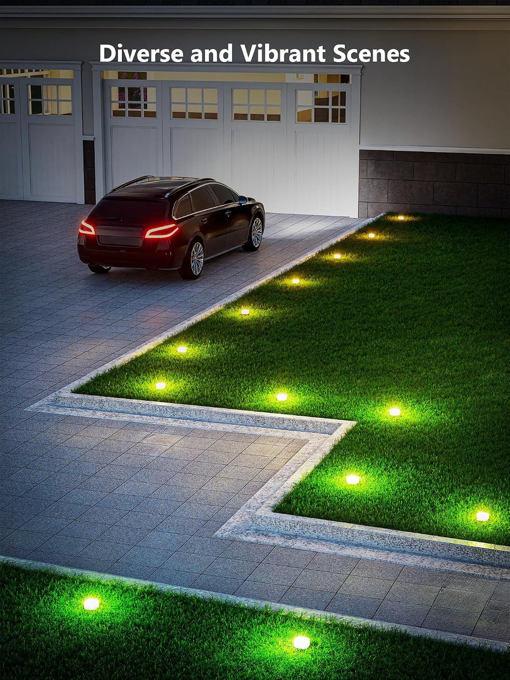 Brizled Halloween Lights Outdoor, 50ft Color Changing Smart Ground Lights
