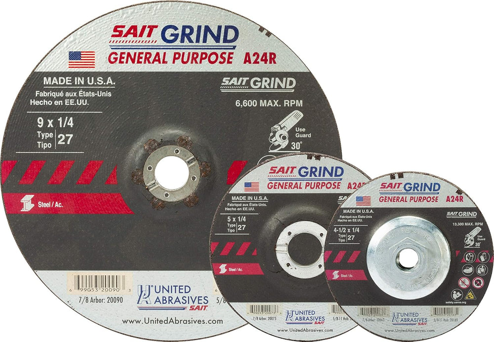 United Abrasives-SAIT 20063 A24R General Purpose/Long Life Grinding Wheel (Ty...