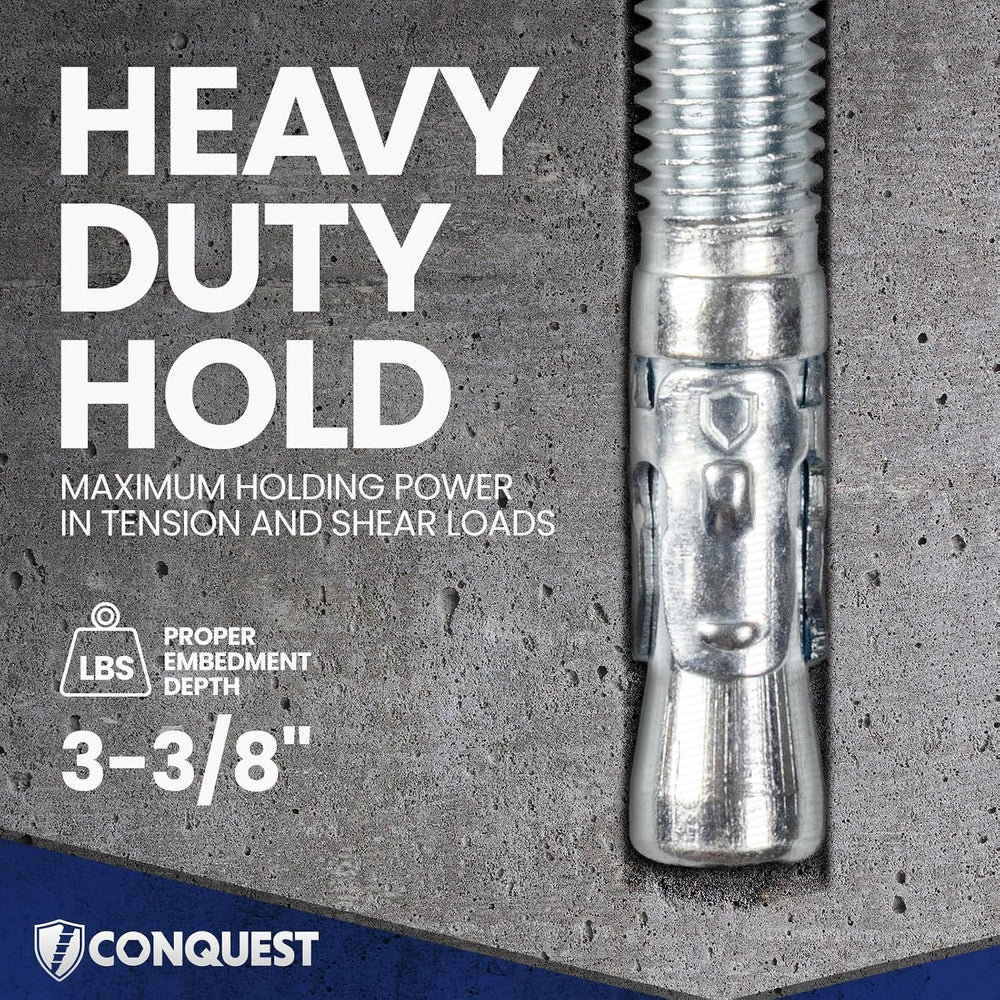 Conquest 304 Stainless Steel Wedge Anchors for Concrete 3/4” x 5-1/2”