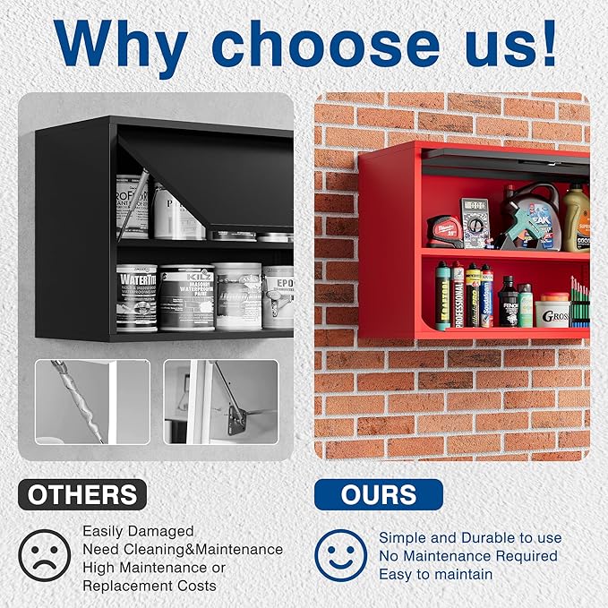 Metal Storage Cabinet Black Red Wall Cabinets