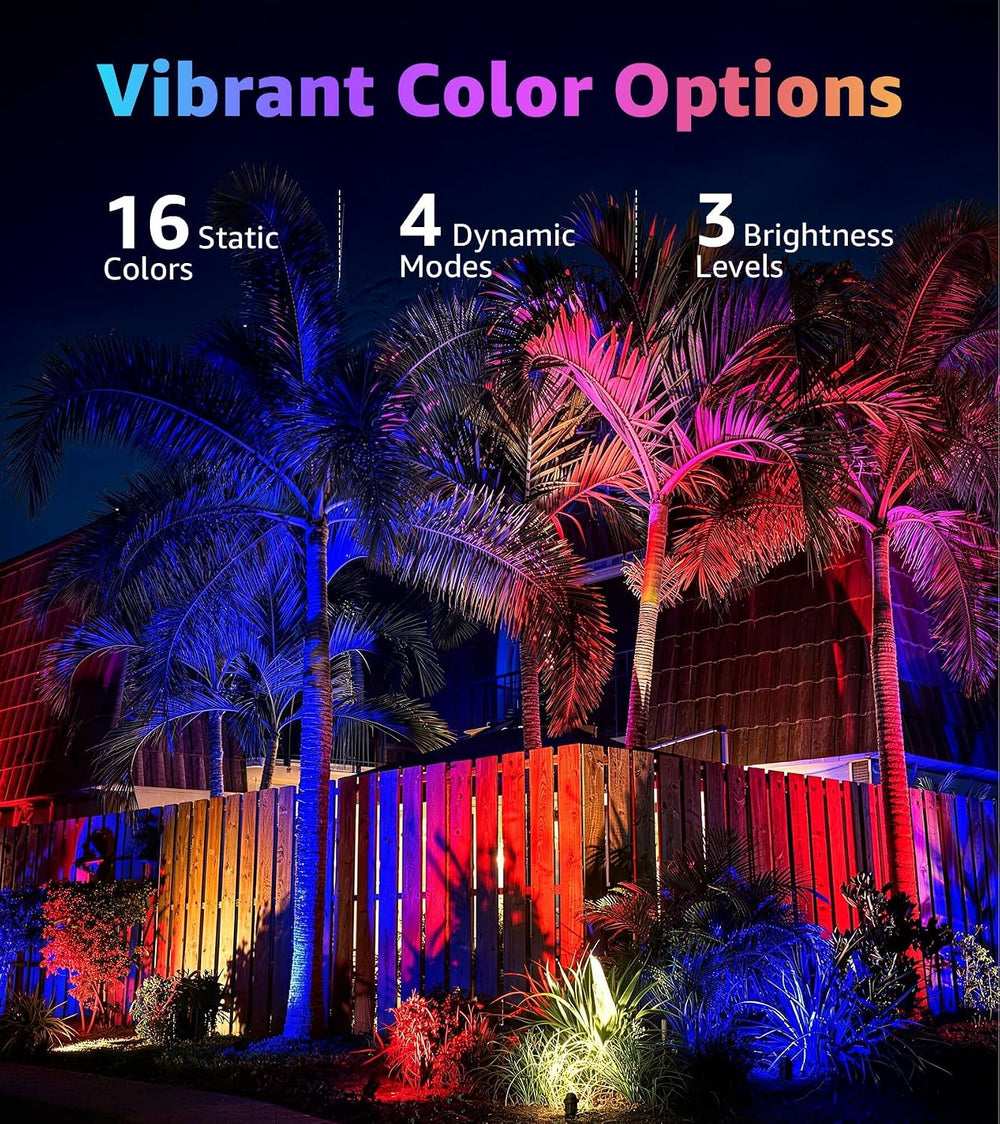 SUNVIE Halloween Spotlights Outdoor Waterproof 12W RGB LED Landscape Lights