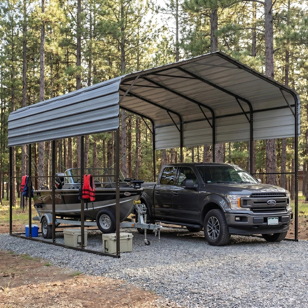 YOLENY 14x20FT RV Carport, Outdoor Heavy Duty Metal Car Ports with Galvanized...